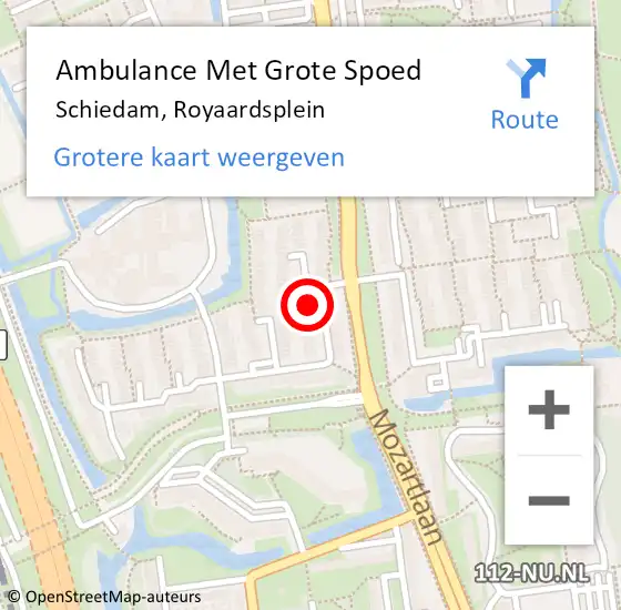 Locatie op kaart van de 112 melding: Ambulance Met Grote Spoed Naar Schiedam, Royaardsplein op 18 september 2024 17:00