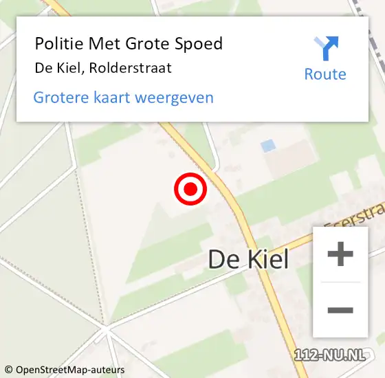 Locatie op kaart van de 112 melding: Politie Met Grote Spoed Naar De Kiel, Rolderstraat op 18 september 2024 17:04