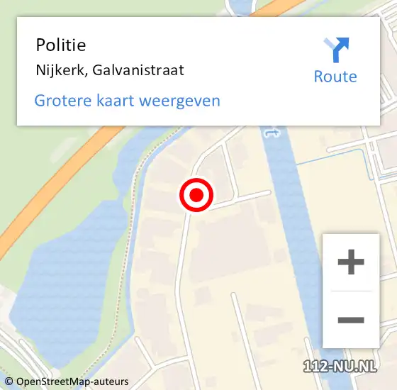 Locatie op kaart van de 112 melding: Politie Nijkerk, Galvanistraat op 18 september 2024 17:05