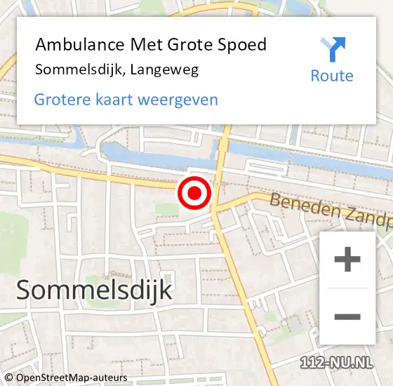 Locatie op kaart van de 112 melding: Ambulance Met Grote Spoed Naar Sommelsdijk, Langeweg op 18 september 2024 17:14