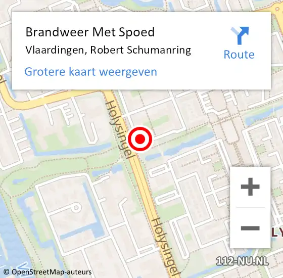 Locatie op kaart van de 112 melding: Brandweer Met Spoed Naar Vlaardingen, Robert Schumanring op 18 september 2024 17:17