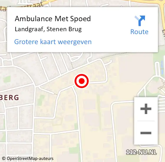 Locatie op kaart van de 112 melding: Ambulance Met Spoed Naar Landgraaf, Stenen Brug op 20 oktober 2014 15:13