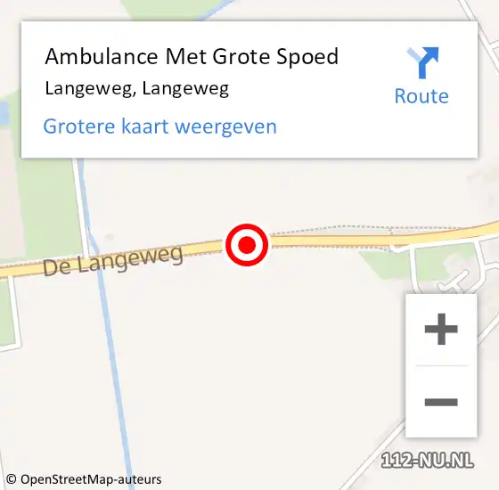 Locatie op kaart van de 112 melding: Ambulance Met Grote Spoed Naar Langeweg, Langeweg op 20 oktober 2014 15:19
