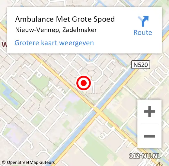 Locatie op kaart van de 112 melding: Ambulance Met Grote Spoed Naar Nieuw-Vennep, Zadelmaker op 18 september 2024 18:08