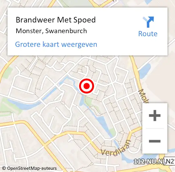 Locatie op kaart van de 112 melding: Brandweer Met Spoed Naar Monster, Swanenburch op 18 september 2024 18:43