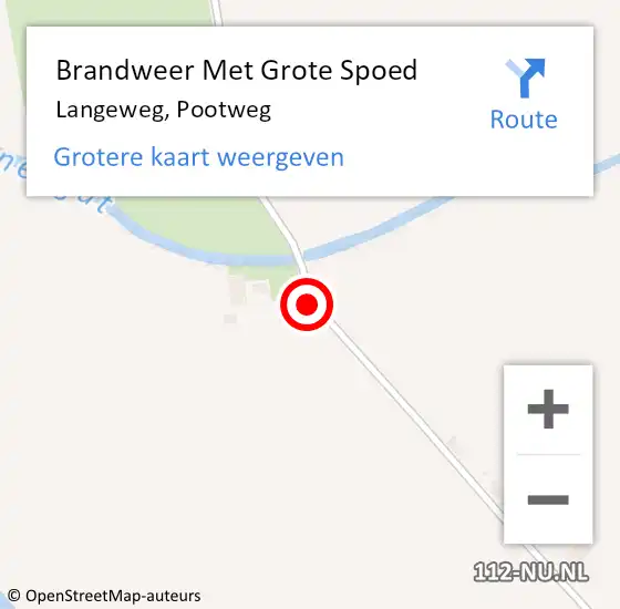 Locatie op kaart van de 112 melding: Brandweer Met Grote Spoed Naar Langeweg, Pootweg op 20 oktober 2014 15:22