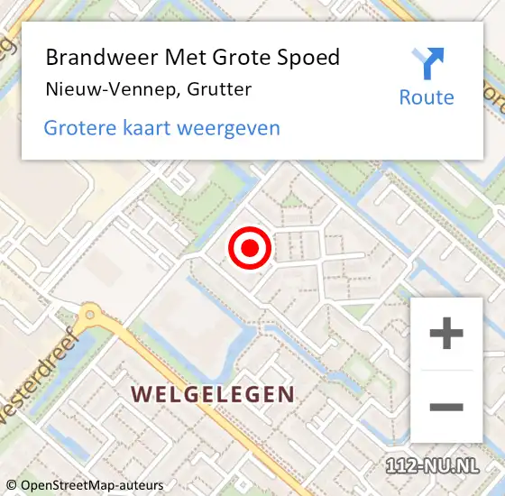 Locatie op kaart van de 112 melding: Brandweer Met Grote Spoed Naar Nieuw-Vennep, Grutter op 18 september 2024 19:24