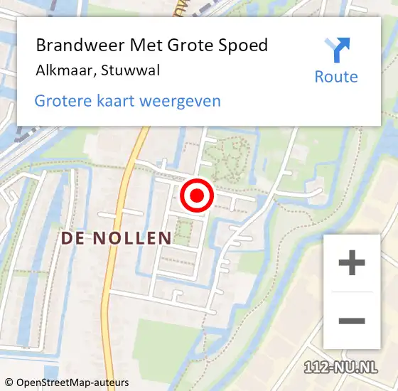 Locatie op kaart van de 112 melding: Brandweer Met Grote Spoed Naar Alkmaar, Stuwwal op 18 september 2024 19:50