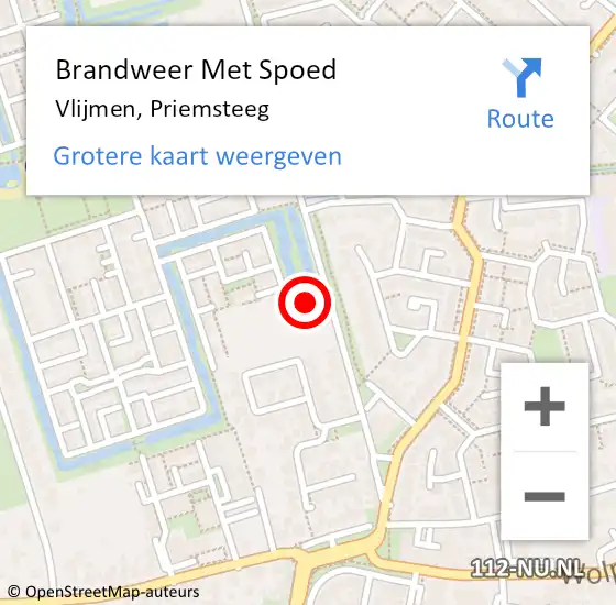 Locatie op kaart van de 112 melding: Brandweer Met Spoed Naar Vlijmen, Priemsteeg op 18 september 2024 19:56