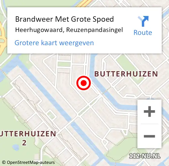 Locatie op kaart van de 112 melding: Brandweer Met Grote Spoed Naar Heerhugowaard, Reuzenpandasingel op 18 september 2024 20:01