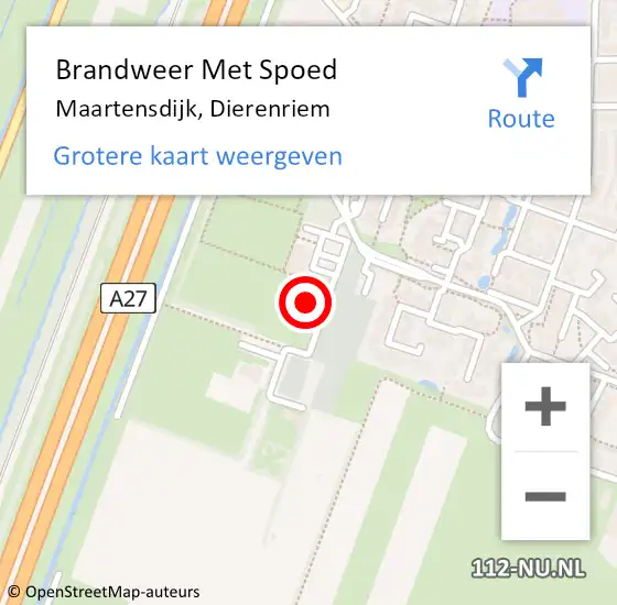 Locatie op kaart van de 112 melding: Brandweer Met Spoed Naar Maartensdijk, Dierenriem op 18 september 2024 20:17