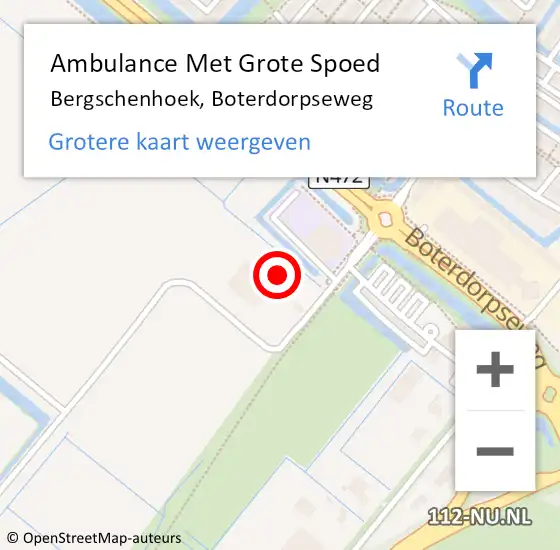 Locatie op kaart van de 112 melding: Ambulance Met Grote Spoed Naar Berkel en Rodenrijs, Boterdorpseweg op 18 september 2024 20:36