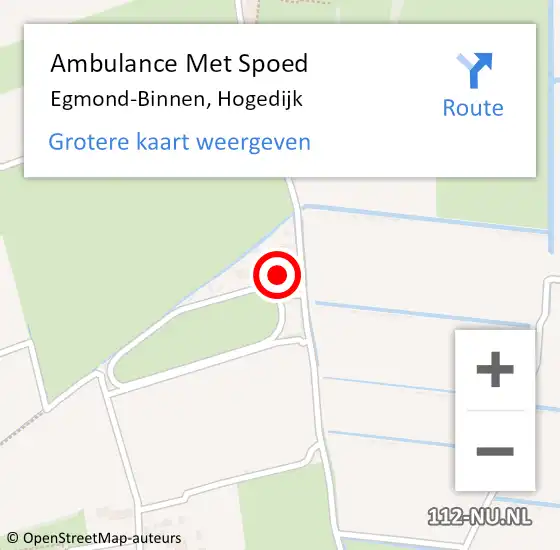 Locatie op kaart van de 112 melding: Ambulance Met Spoed Naar Egmond-Binnen, Hogedijk op 18 september 2024 20:38