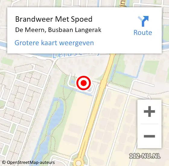 Locatie op kaart van de 112 melding: Brandweer Met Spoed Naar De Meern, Busbaan Langerak op 18 september 2024 20:55