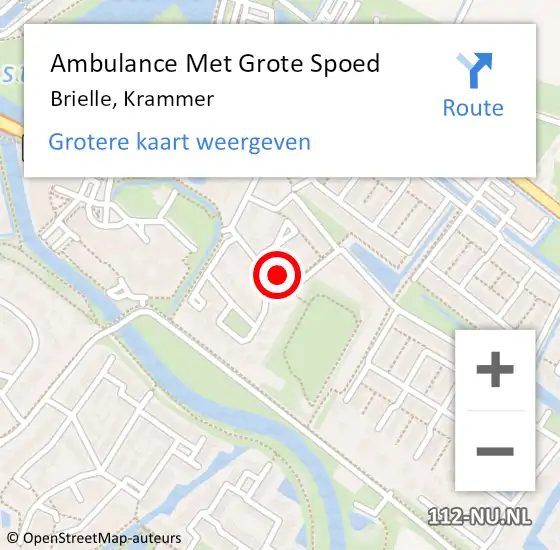 Locatie op kaart van de 112 melding: Ambulance Met Grote Spoed Naar Brielle, Krammer op 18 september 2024 21:03