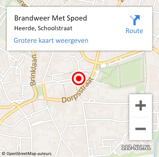 Locatie op kaart van de 112 melding: Brandweer Met Spoed Naar Heerde, Schoolstraat op 18 september 2024 23:20