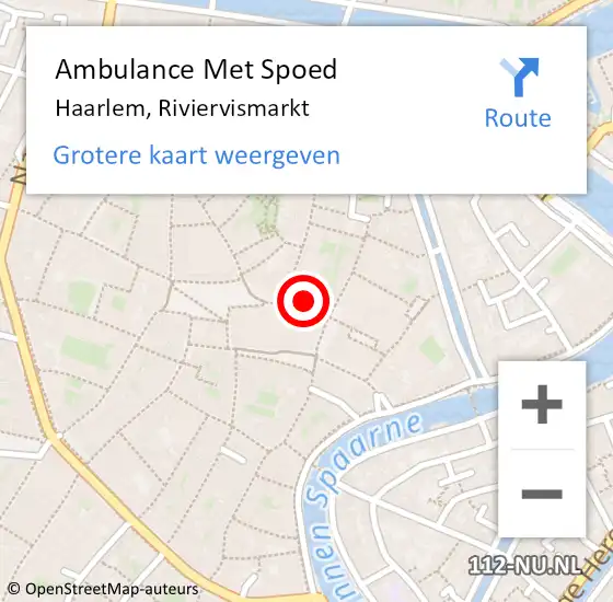 Locatie op kaart van de 112 melding: Ambulance Met Spoed Naar Haarlem, Riviervismarkt op 18 september 2024 23:57