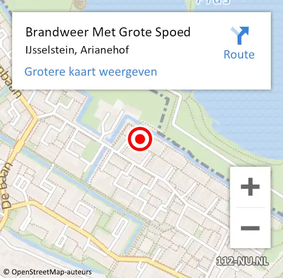 Locatie op kaart van de 112 melding: Brandweer Met Grote Spoed Naar IJsselstein, Arianehof op 19 september 2024 00:06