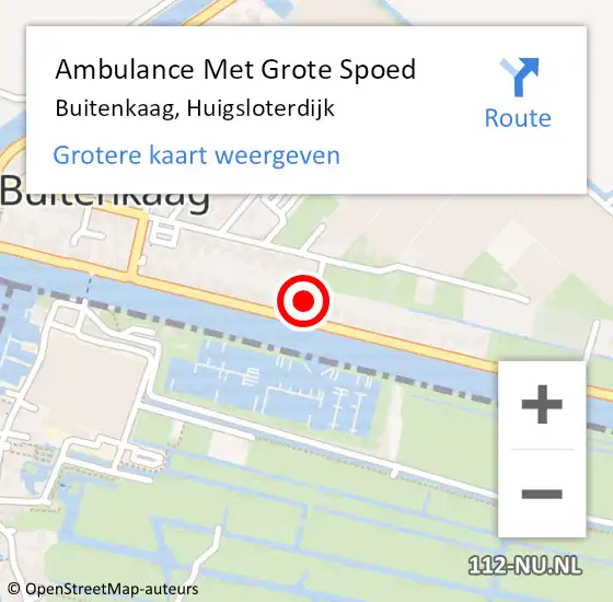 Locatie op kaart van de 112 melding: Ambulance Met Grote Spoed Naar Buitenkaag, Huigsloterdijk op 19 september 2024 00:08