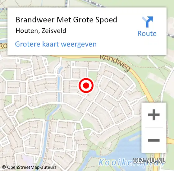 Locatie op kaart van de 112 melding: Brandweer Met Grote Spoed Naar Houten, Zeisveld op 19 september 2024 00:31