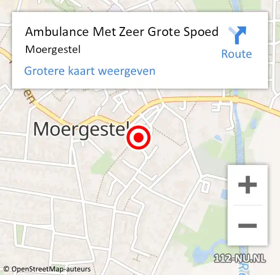 Locatie op kaart van de 112 melding: Ambulance Met Zeer Grote Spoed Naar Moergestel op 19 september 2024 01:25