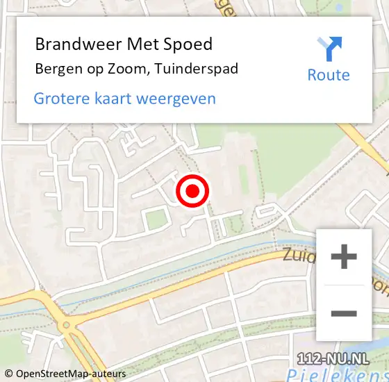 Locatie op kaart van de 112 melding: Brandweer Met Spoed Naar Bergen op Zoom, Tuinderspad op 19 september 2024 03:11