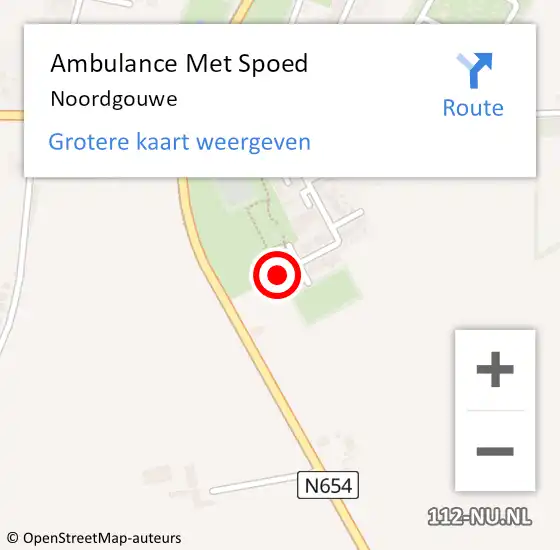 Locatie op kaart van de 112 melding: Ambulance Met Spoed Naar Noordgouwe op 19 september 2024 05:19