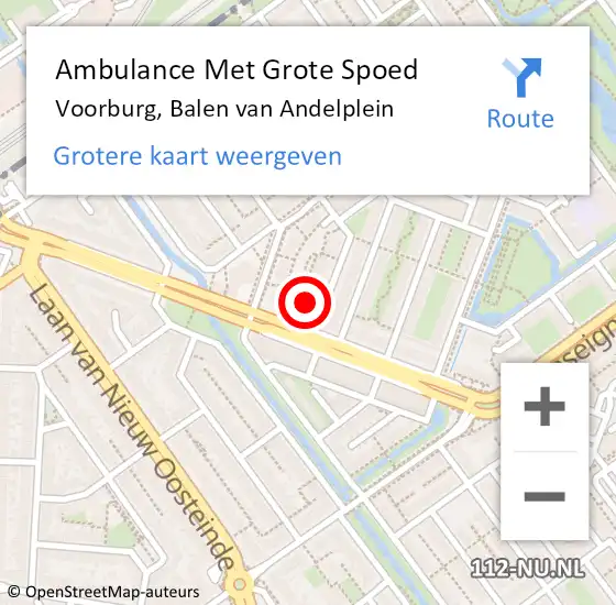 Locatie op kaart van de 112 melding: Ambulance Met Grote Spoed Naar Voorburg, Balen van Andelplein op 19 september 2024 06:04