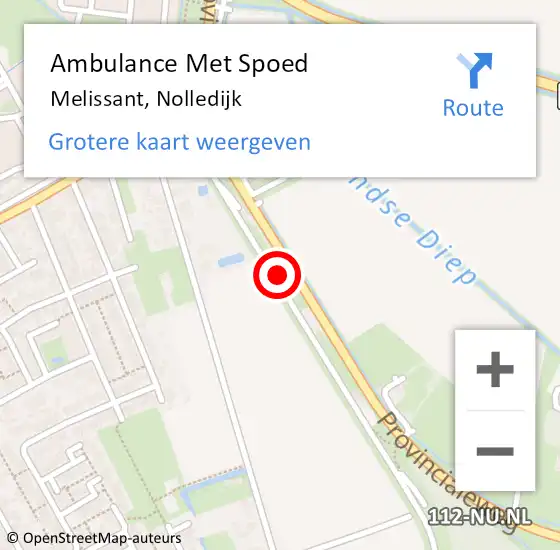 Locatie op kaart van de 112 melding: Ambulance Met Spoed Naar Melissant, Nolledijk op 19 september 2024 07:30