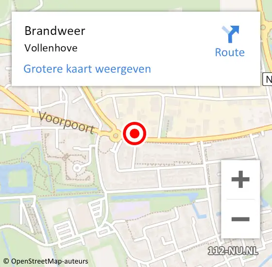 Locatie op kaart van de 112 melding: Brandweer Vollenhove op 19 september 2024 08:12