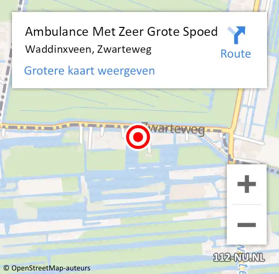 Locatie op kaart van de 112 melding: Ambulance Met Zeer Grote Spoed Naar Waddinxveen, Zwarteweg op 19 september 2024 08:21