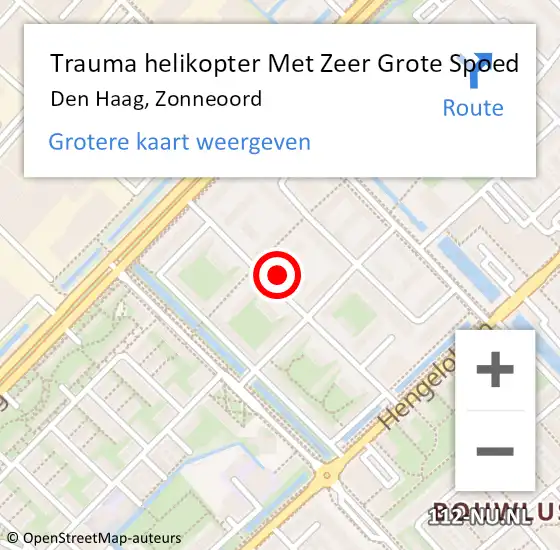 Locatie op kaart van de 112 melding: Trauma helikopter Met Zeer Grote Spoed Naar Den Haag, Zonneoord op 19 september 2024 08:35