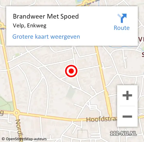 Locatie op kaart van de 112 melding: Brandweer Met Spoed Naar Velp, Enkweg op 19 september 2024 09:08