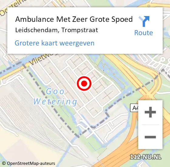 Locatie op kaart van de 112 melding: Ambulance Met Zeer Grote Spoed Naar Leidschendam, Trompstraat op 19 september 2024 09:23