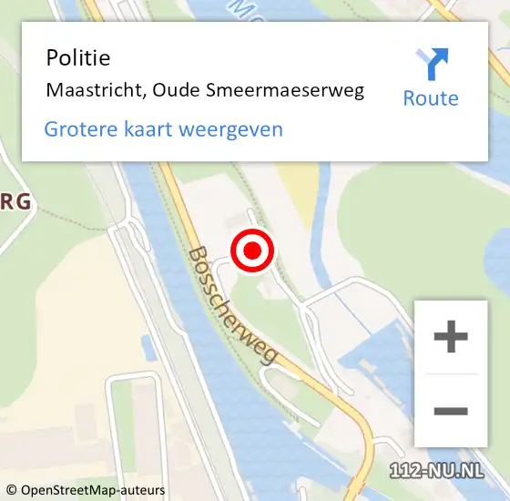 Locatie op kaart van de 112 melding: Politie Maastricht, Oude Smeermaeserweg op 19 september 2024 09:28