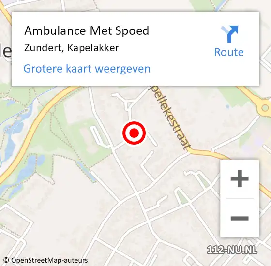 Locatie op kaart van de 112 melding: Ambulance Met Spoed Naar Zundert, Kapelakker op 19 september 2024 10:01