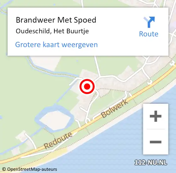 Locatie op kaart van de 112 melding: Brandweer Met Spoed Naar Oudeschild, Het Buurtje op 19 september 2024 10:33