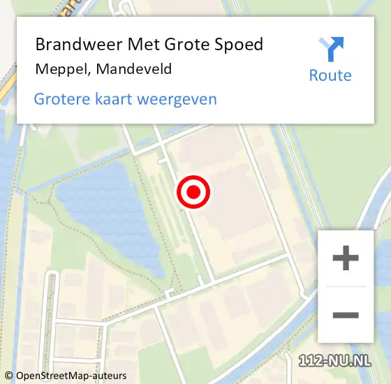 Locatie op kaart van de 112 melding: Brandweer Met Grote Spoed Naar Meppel, Mandeveld op 19 september 2024 10:44