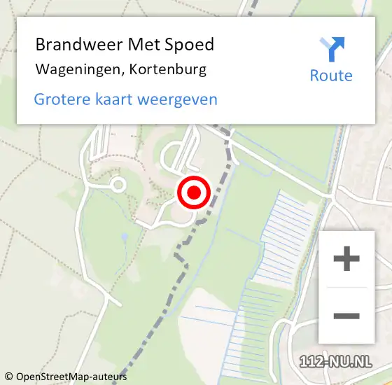 Locatie op kaart van de 112 melding: Brandweer Met Spoed Naar Wageningen, Kortenburg op 19 september 2024 11:16