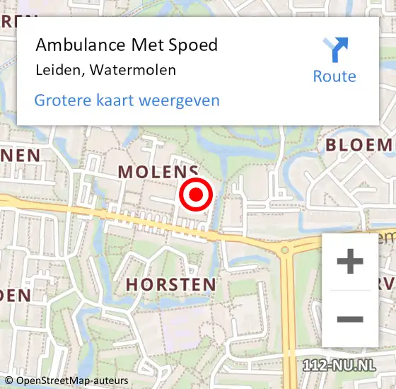 Locatie op kaart van de 112 melding: Ambulance Met Spoed Naar Noordwijkerhout, Watermolen op 19 september 2024 11:40