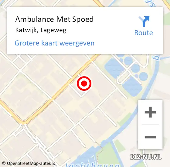 Locatie op kaart van de 112 melding: Ambulance Met Spoed Naar Katwijk, Lageweg op 19 september 2024 11:44