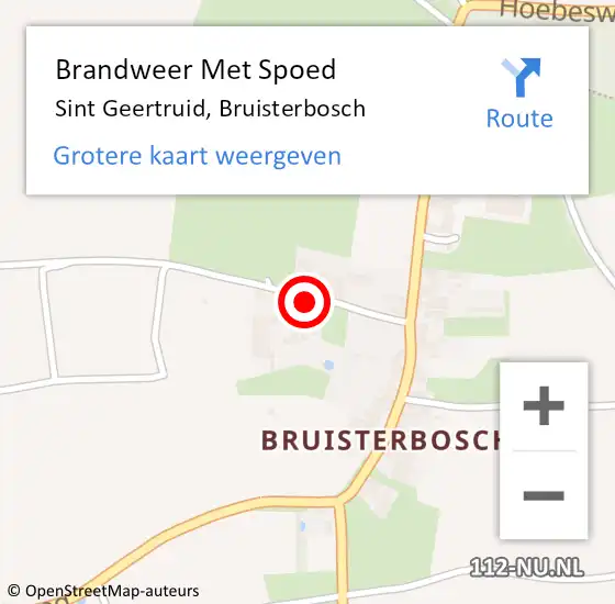 Locatie op kaart van de 112 melding: Brandweer Met Spoed Naar Sint Geertruid, Bruisterbosch op 19 september 2024 12:39