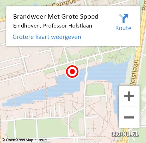 Locatie op kaart van de 112 melding: Brandweer Met Grote Spoed Naar Eindhoven, Professor Holstlaan op 19 september 2024 12:42