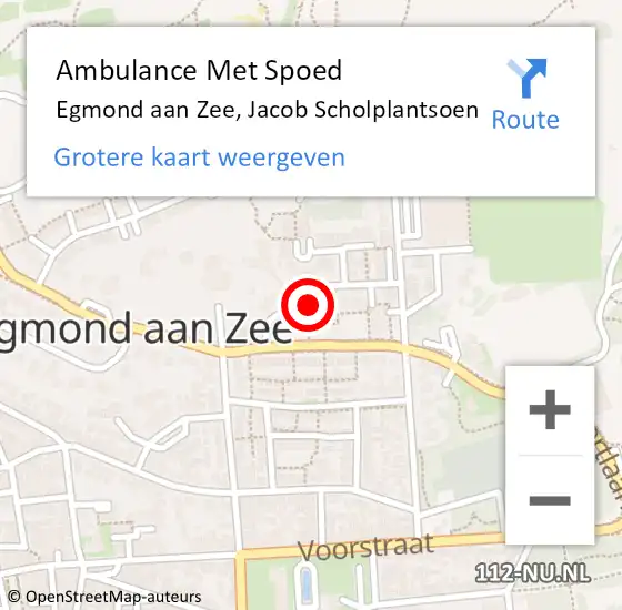 Locatie op kaart van de 112 melding: Ambulance Met Spoed Naar Egmond aan Zee, Jacob Scholplantsoen op 20 oktober 2014 16:37