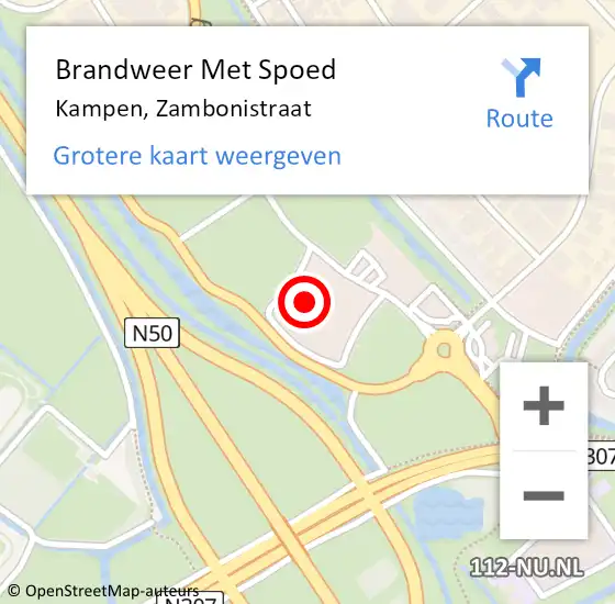 Locatie op kaart van de 112 melding: Brandweer Met Spoed Naar Kampen, Zambonistraat op 19 september 2024 13:23