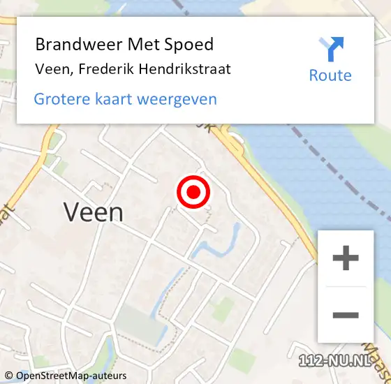 Locatie op kaart van de 112 melding: Brandweer Met Spoed Naar Veen, Frederik Hendrikstraat op 19 september 2024 13:36