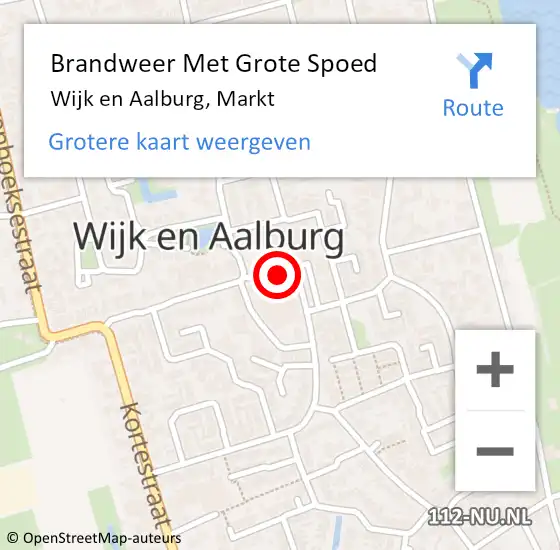 Locatie op kaart van de 112 melding: Brandweer Met Grote Spoed Naar Wijk en Aalburg, Markt op 19 september 2024 14:00