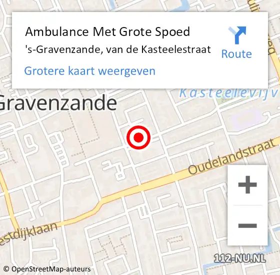 Locatie op kaart van de 112 melding: Ambulance Met Grote Spoed Naar 's-Gravenzande, van de Kasteelestraat op 19 september 2024 14:24