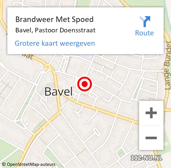 Locatie op kaart van de 112 melding: Brandweer Met Spoed Naar Bavel, Pastoor Doensstraat op 19 september 2024 14:52