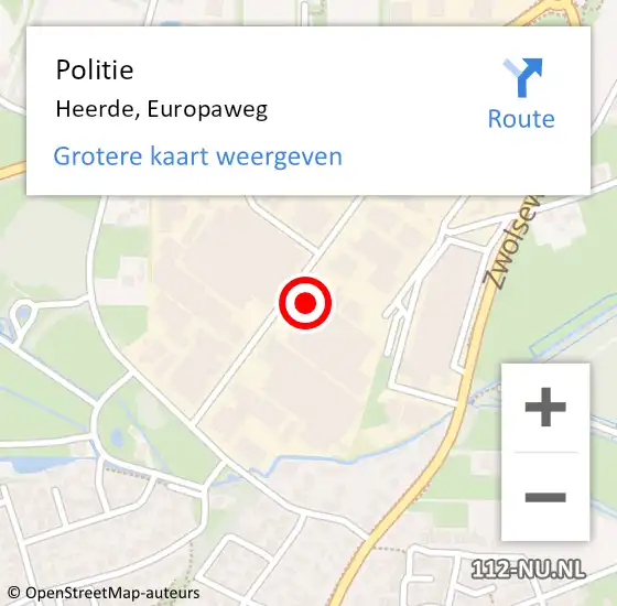 Locatie op kaart van de 112 melding: Politie Heerde, Europaweg op 19 september 2024 15:15